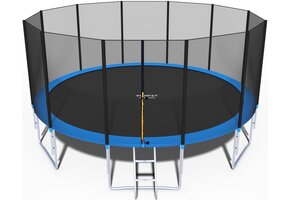Trampoline 490cm Veiligheidsnet Ladder Blauw/Zwart 35% Korting