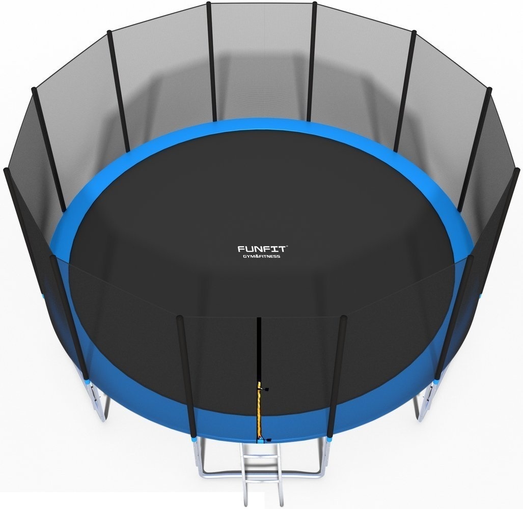 Trampoline 490cm Veiligheidsnet Ladder Blauw/Zwart 35% Korting
