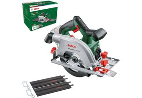 Bosch accucirkelzaag Universal Circ 18V-53 (nauwkeurig zagen in elk houtmateriaal; max. zaagdiepte 53 mm; 2-delige geleiderailset; 18 volt systeem; zonder accu) – Amazon Editie - Maat UniversalCirc 18V | NIEUW