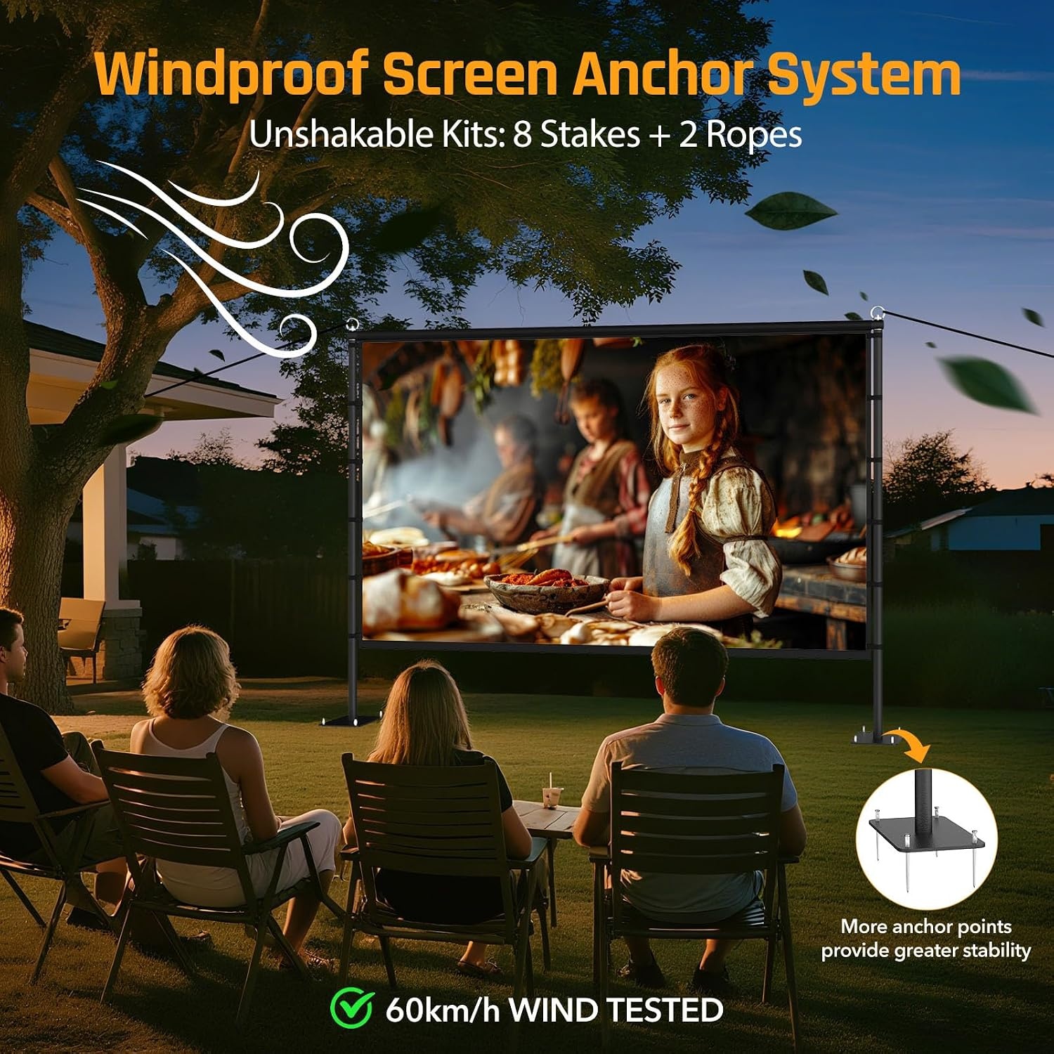 Projectiescherm Outdoor Thuisbioscoop 120 inch - 34% Korting