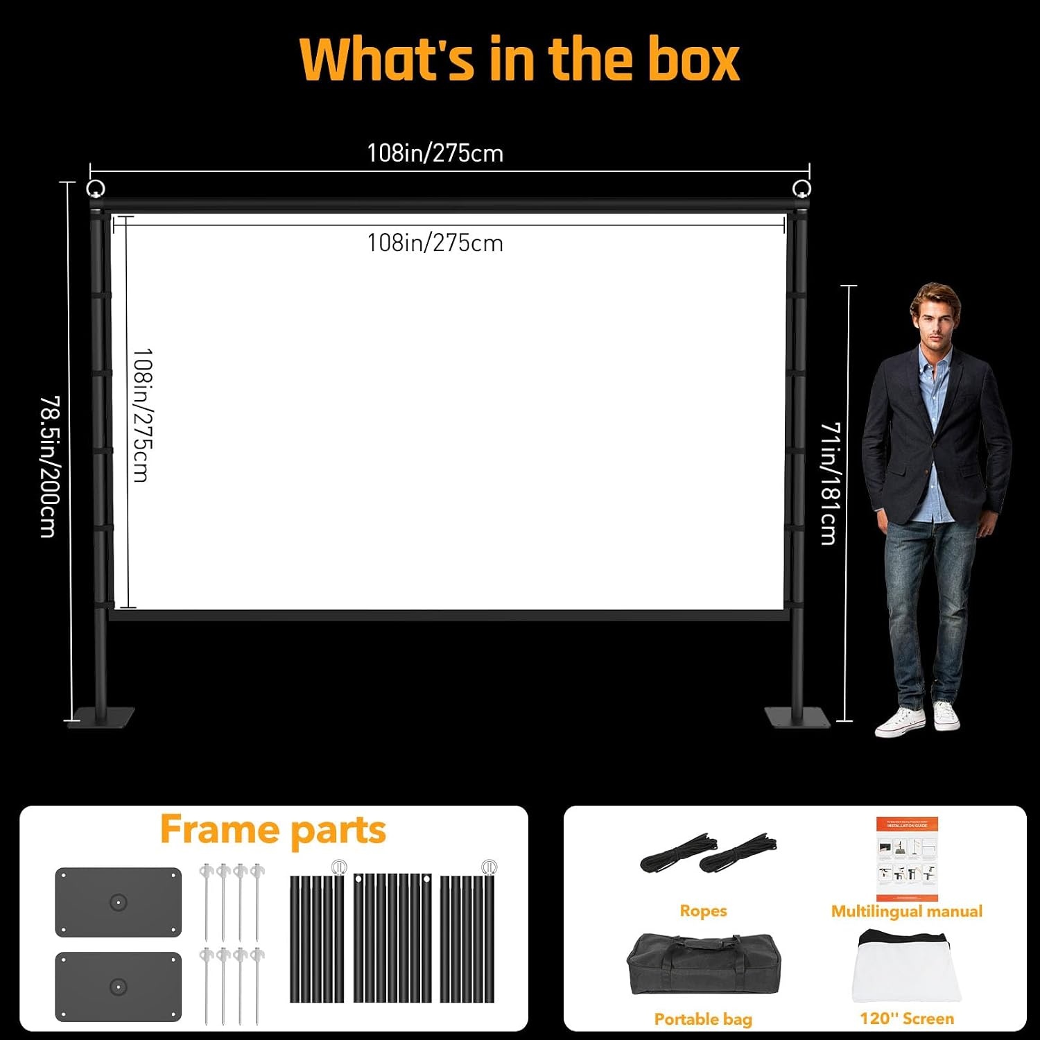 Projectiescherm Outdoor Thuisbioscoop 120 inch - 34% Korting