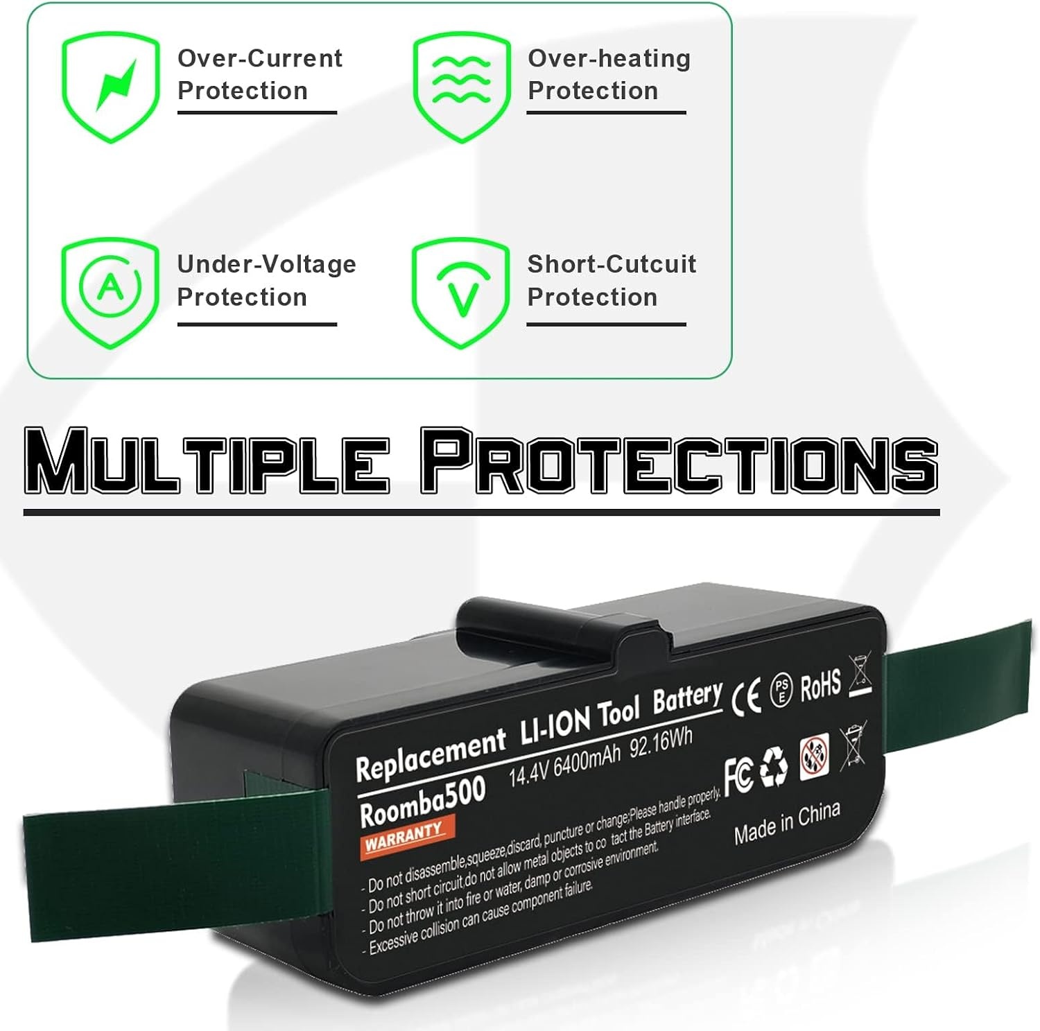 Vervangende Accu Robotstofzuiger iRobot Roomba 500-900 Serie 14,4V 6400mAh - 33% Korting