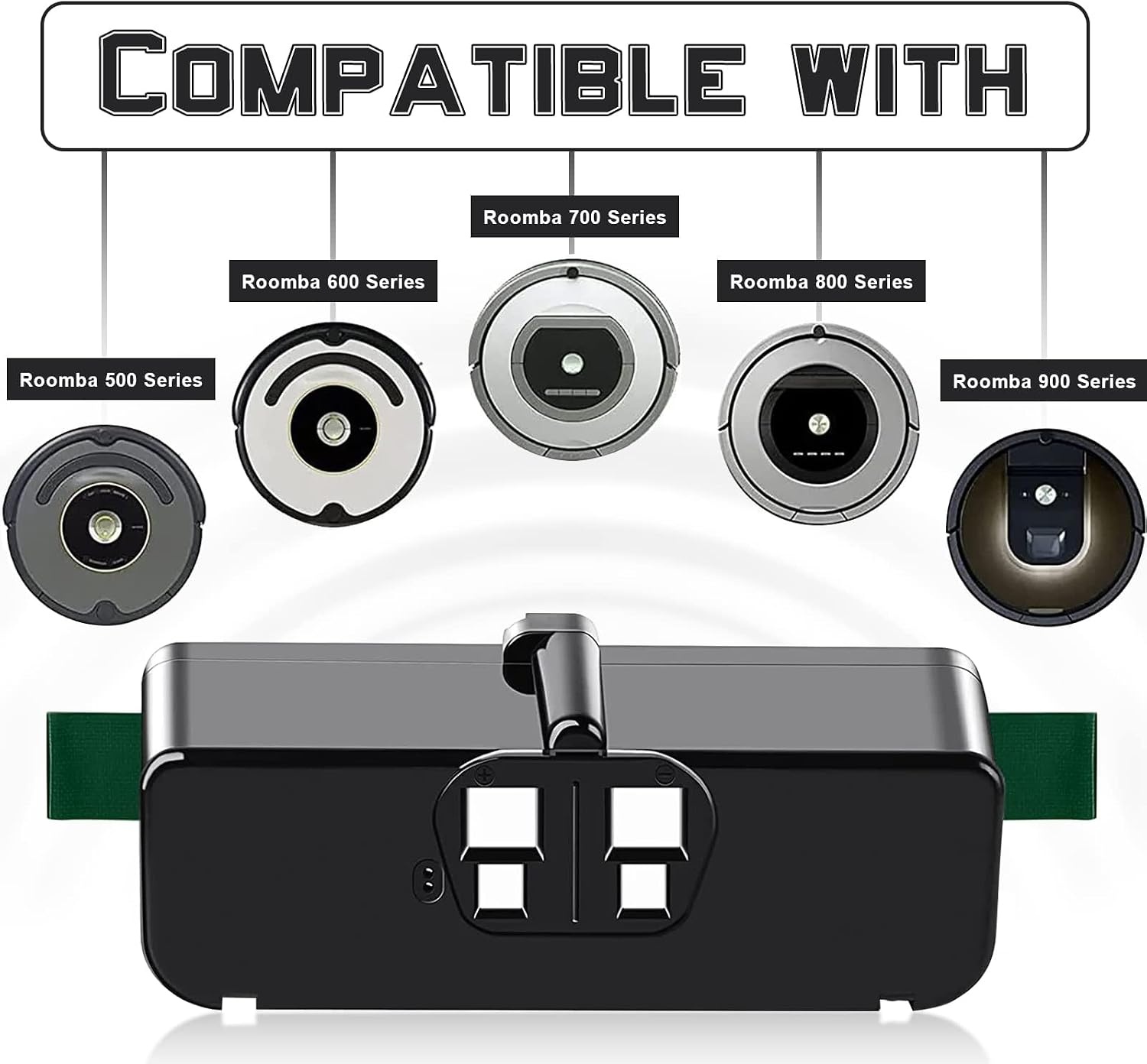 Vervangende Accu Robotstofzuiger iRobot Roomba 500-900 Serie 14,4V 6400mAh - 33% Korting
