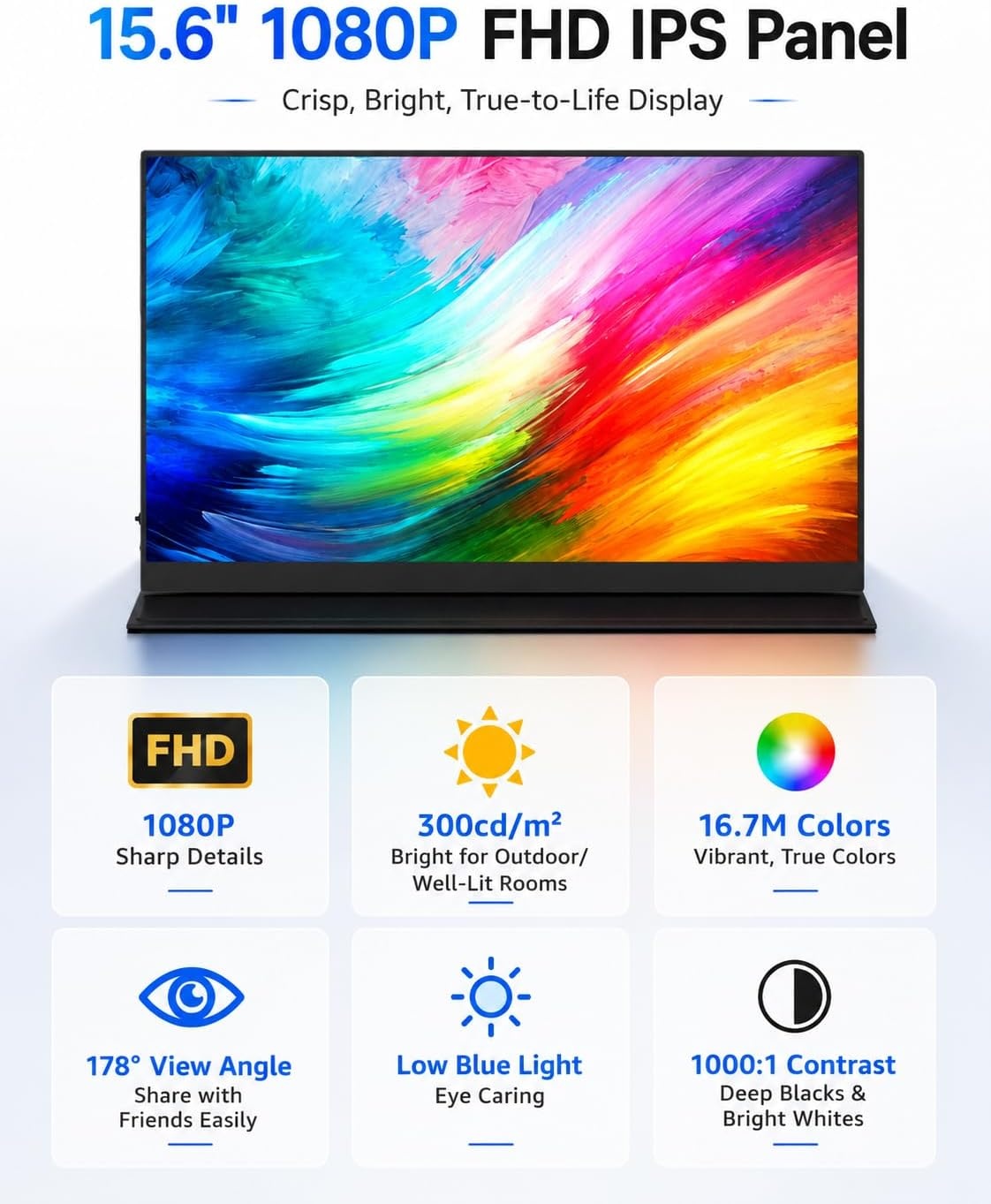 Draagbare Monitor 15.6" Full HD IPS - 34% Korting
