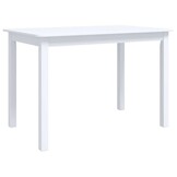 VidaXL Eettafel 114x71x75 cm Massief Rubberwood Wit - 54% Korting