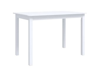 VidaXL Eettafel 114x71x75 cm Massief Rubberwood Wit - 54% Korting
