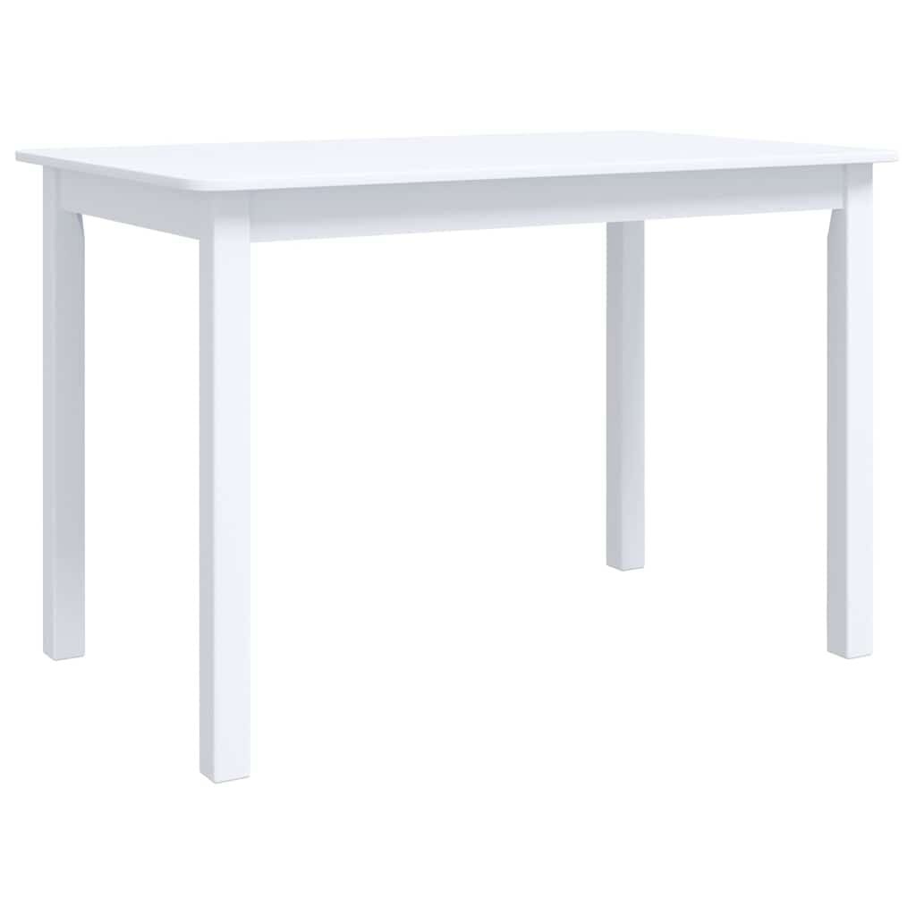 VidaXL Eettafel 114x71x75 cm Massief Rubberwood Wit - 54% Korting
