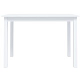 VidaXL Eettafel 114x71x75 cm Massief Rubberwood Wit - 54% Korting