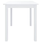 VidaXL Eettafel 114x71x75 cm Massief Rubberwood Wit - 54% Korting