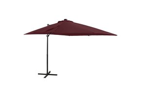 Zweefparasol Bordeauxrood met LED-verlichting 250 cm - 34% Korting