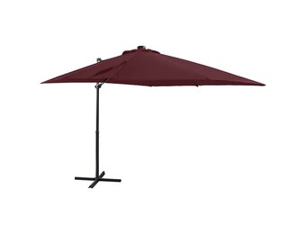Zweefparasol Bordeauxrood met LED-verlichting 250 cm - 34% Korting