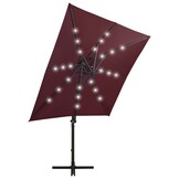 Zweefparasol Bordeauxrood met LED-verlichting 250 cm - 34% Korting