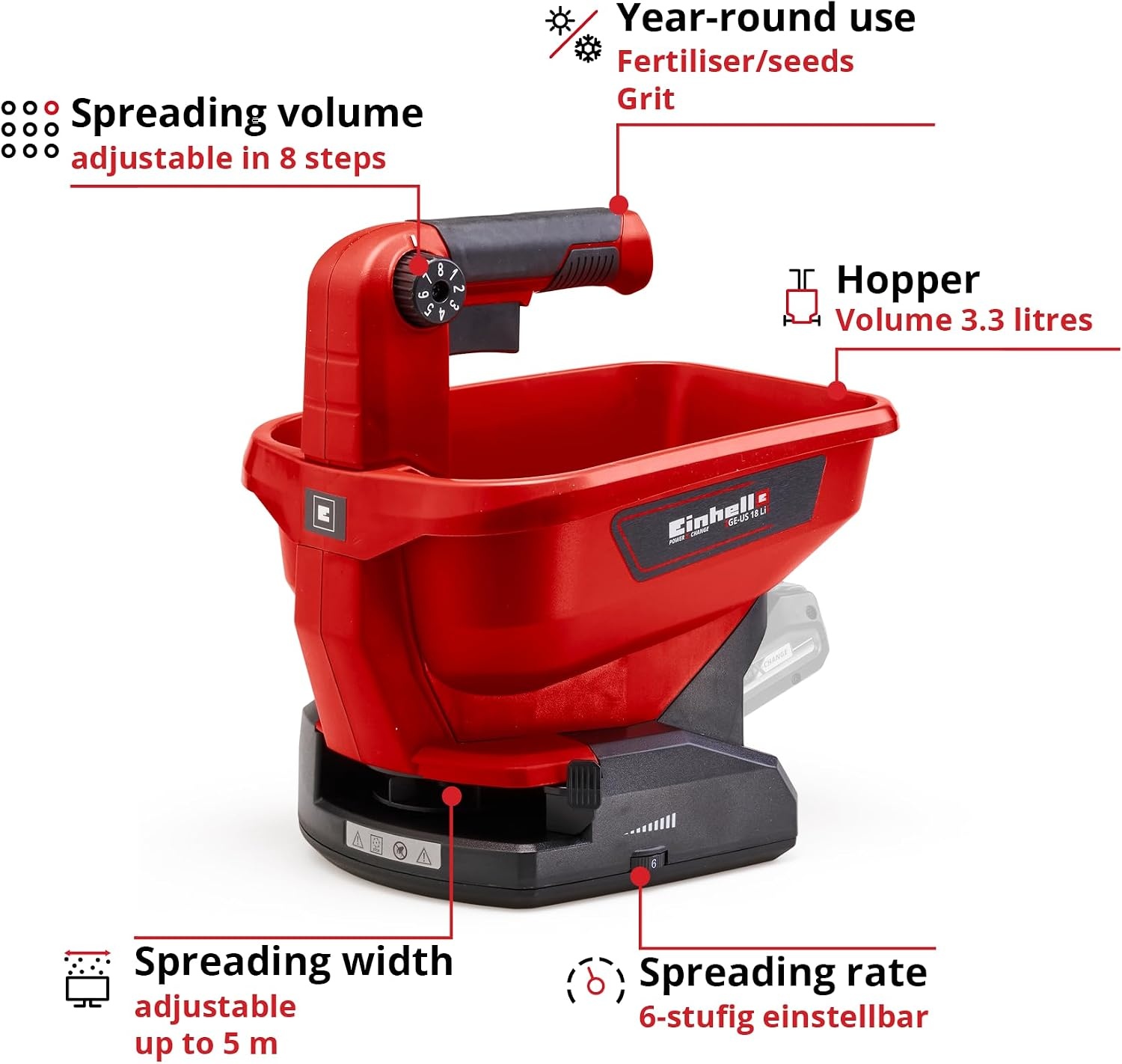 Einhell Universele Strooier 3,3L - 18V - 34% Korting