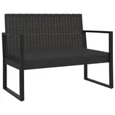 vidaXL Tuinbank met Kussens 106 cm Poly Rattan Zwart - 34% Korting!