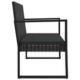 vidaXL Tuinbank met Kussens 106 cm Poly Rattan Zwart - 34% Korting!