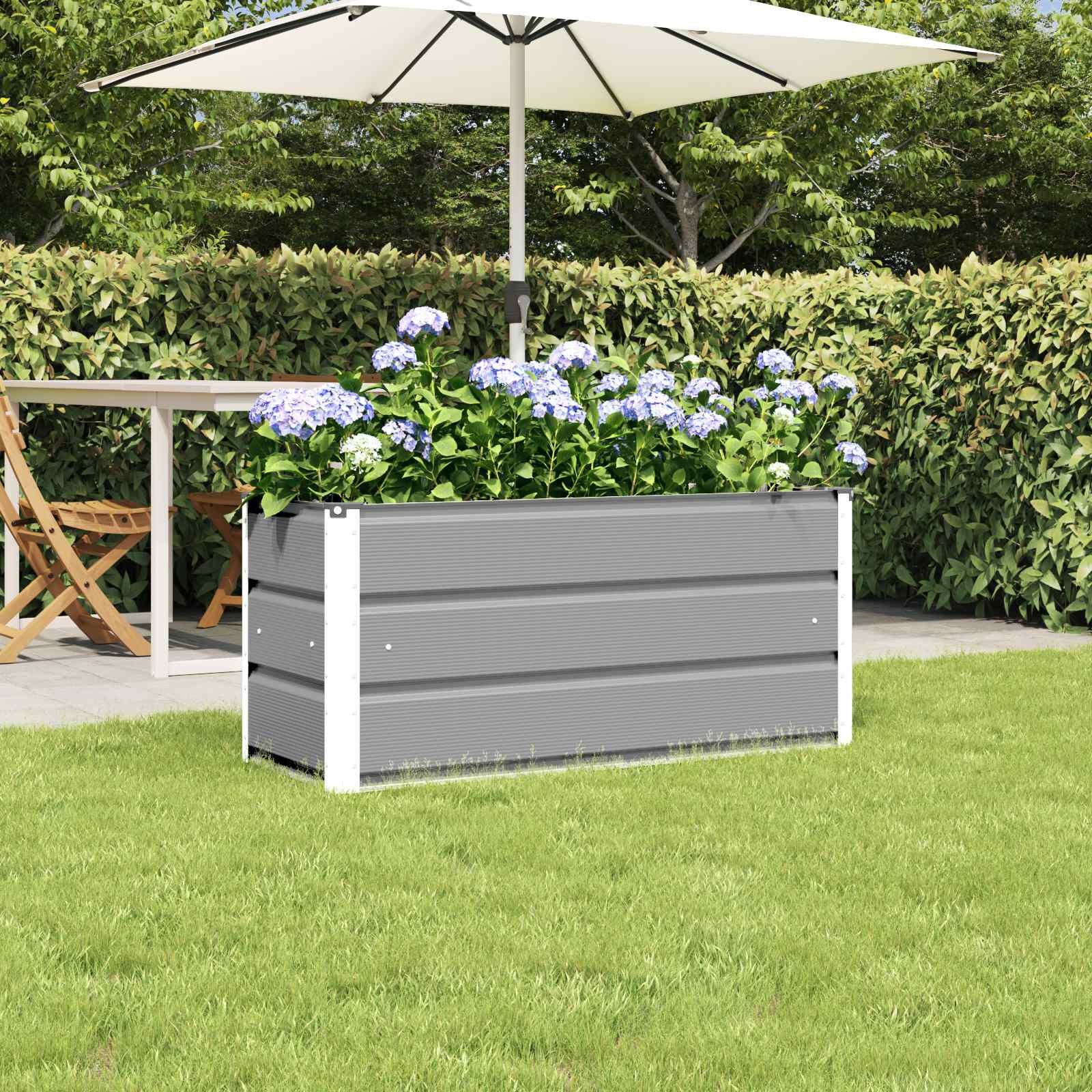 Plantenbak Staal Lichtgrijs 100x40x45 cm (53% korting)