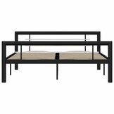 VidaXL Bedframe Metaal Zwart/Wit 160x200 cm - 35% Korting