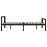 VidaXL Bedframe Metaal Zwart/Wit 160x200 cm - 35% Korting