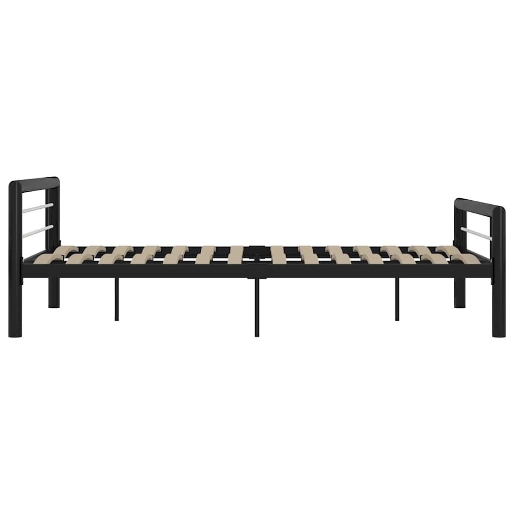 VidaXL Bedframe Metaal Zwart/Wit 160x200 cm - 35% Korting