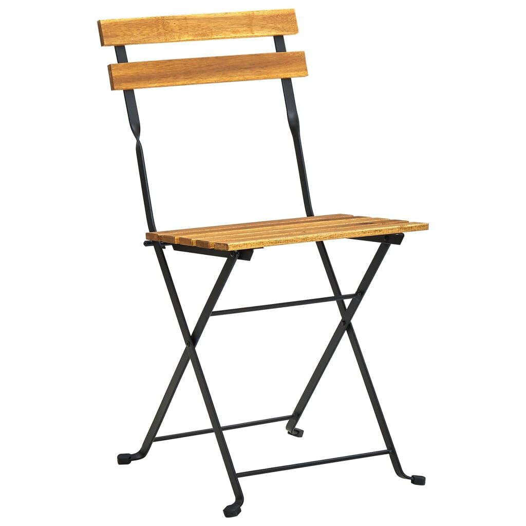 vidaXL Bistrostoelen Set van 4 - Inklapbaar Massief Acaciahout & Staal 54% Korting