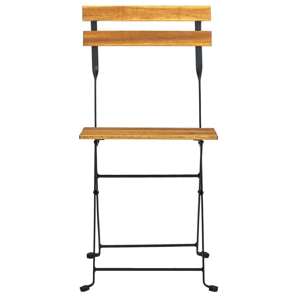 vidaXL Bistrostoelen Set van 4 - Inklapbaar Massief Acaciahout & Staal 54% Korting