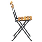vidaXL Bistrostoelen Set van 4 - Inklapbaar Massief Acaciahout & Staal 54% Korting
