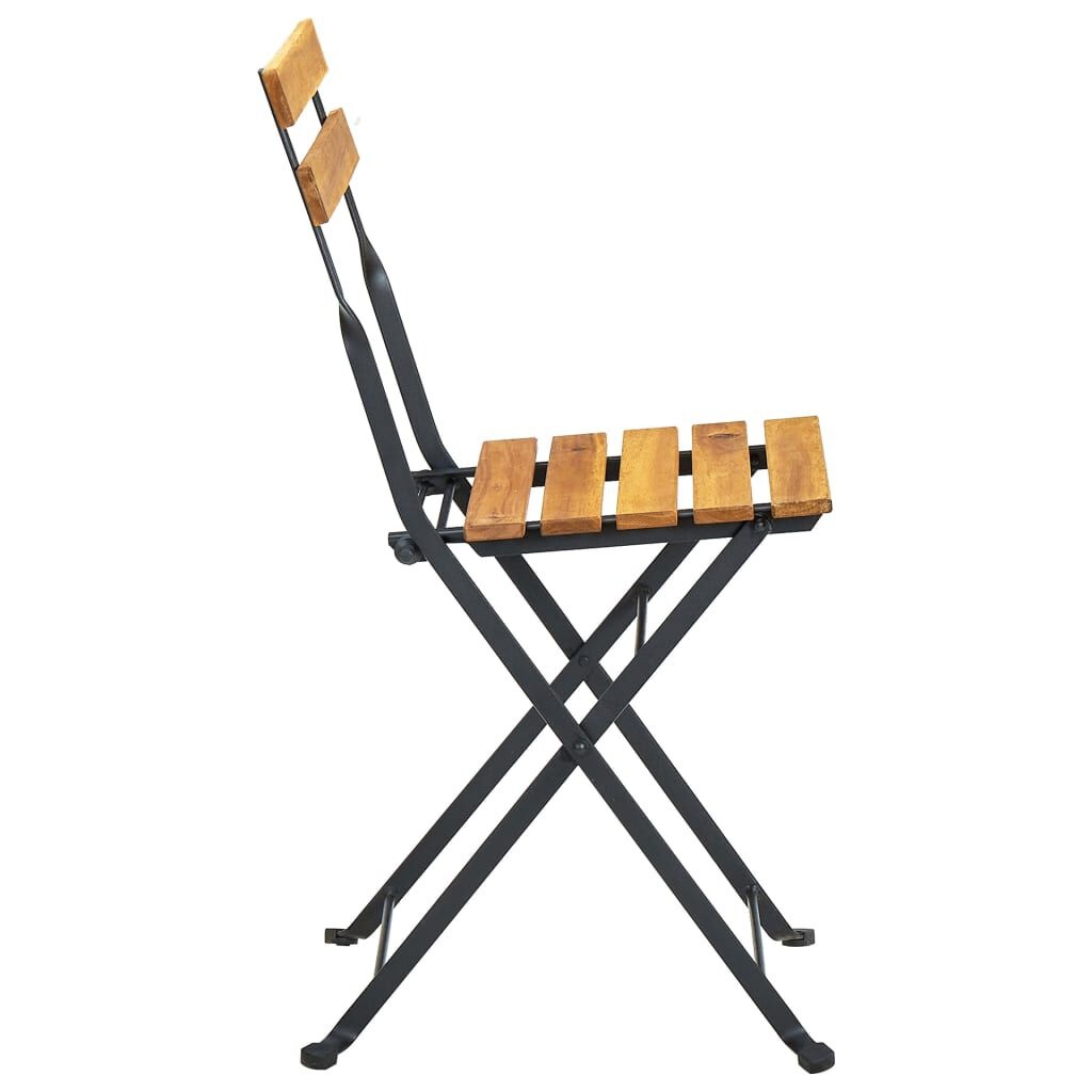 vidaXL Bistrostoelen Set van 4 - Inklapbaar Massief Acaciahout & Staal 54% Korting