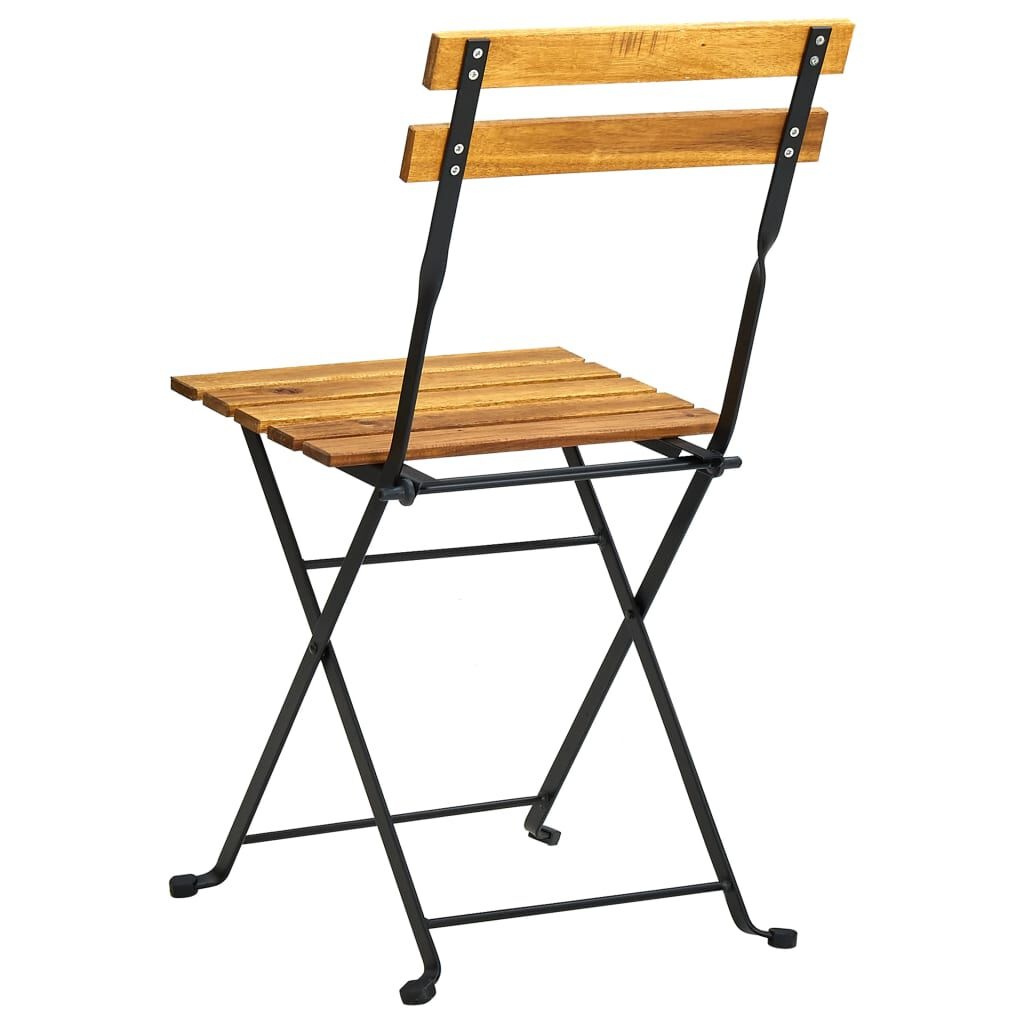 vidaXL Bistrostoelen Set van 4 - Inklapbaar Massief Acaciahout & Staal 54% Korting