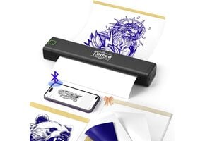BORN4SHIP P84 Draagbare Tattoo Stencil Printer - Bluetooth & USB - Zwart