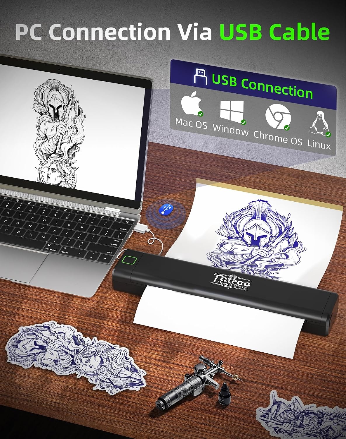 Draagbare Tattoo Printer P84 - Compact & Draadloos met 29% Korting