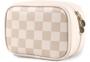 Reis Make-up Tas Cosmetica Tas voor Vrouwen, Kleine Make-up Organizer Tas, Schattige & Waterdichte Vegan Leren Make-up Case met Meerdere Compartimenten, Toilettas voor Cosmetica