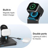 3-in-1 iPhone & Apple Watch Oplaaddock met Wekker & Nachtlamp (50% Korting)