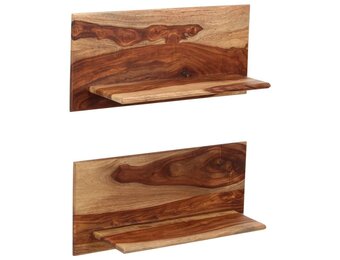 vidaXL Wandschappen Massief Acaciahout 2 Stuks - Rustieke Uitstraling - 34% Korting
