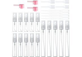 15x Glazen Sprayflesjes Set 3/5/10ml - Navulbaar, Transparant, Ideaal voor Reizen