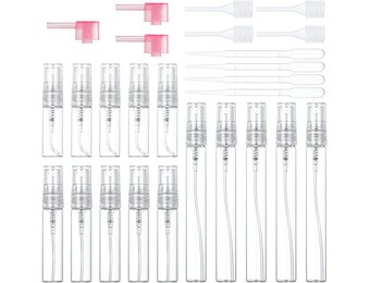 15x Glazen Sprayflesjes Set 3/5/10ml - Navulbaar, Transparant, Ideaal voor Reizen