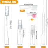 15x Glazen Sprayflesjes Set 3/5/10ml - Navulbaar, Transparant, Ideaal voor Reizen