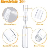 15x Glazen Sprayflesjes Set 3/5/10ml - Navulbaar, Transparant, Ideaal voor Reizen