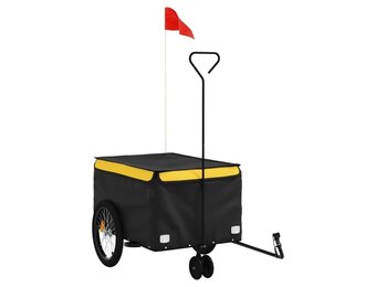 VidaXL Fietstrailer 30 kg IJzer Zwart/Geel - 54% Korting!