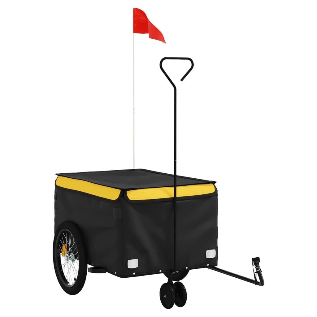 VidaXL Fietstrailer 30 kg IJzer Zwart/Geel - 54% Korting!