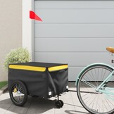 VidaXL Fietstrailer 30 kg IJzer Zwart/Geel - 54% Korting!