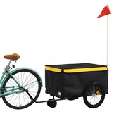 VidaXL Fietstrailer 30 kg IJzer Zwart/Geel - 54% Korting!