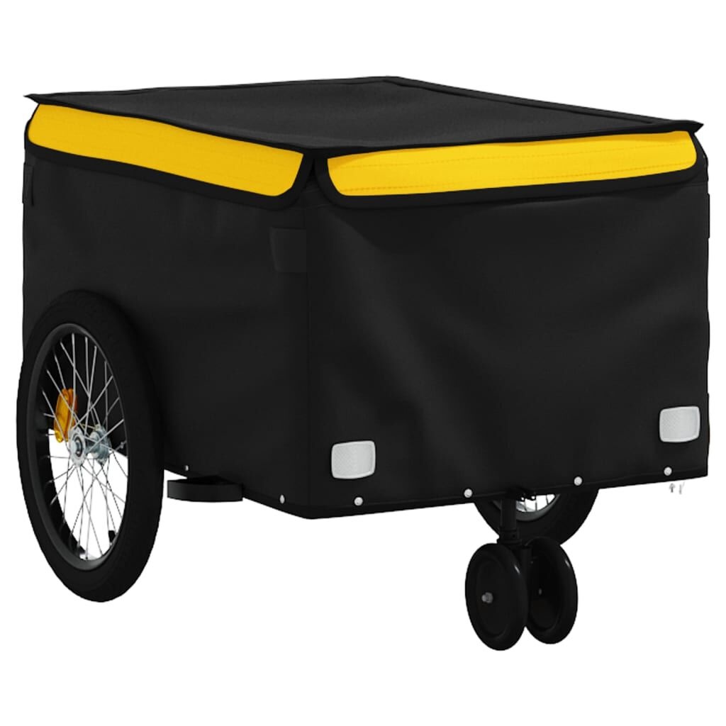 VidaXL Fietstrailer 30 kg IJzer Zwart/Geel - 54% Korting!