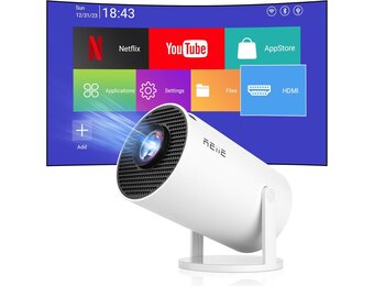 Mini Projector 1080P Full HD - 260 ANSI Lumen, WiFi 6, Android 11 - 34% Korting