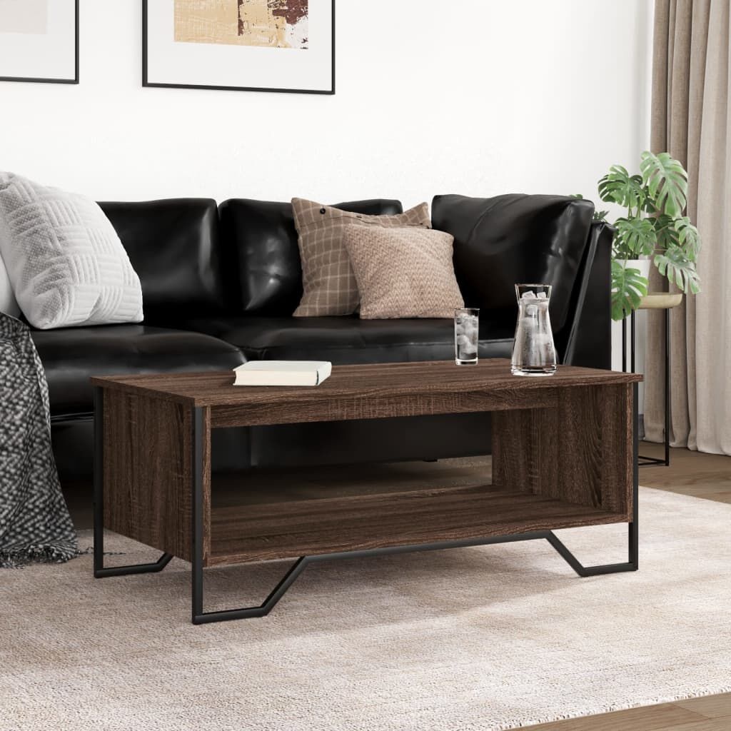 vidaXL Salontafel 100x51x40 cm Bruin Eikenhout Bewerkt Hout met 54% Korting