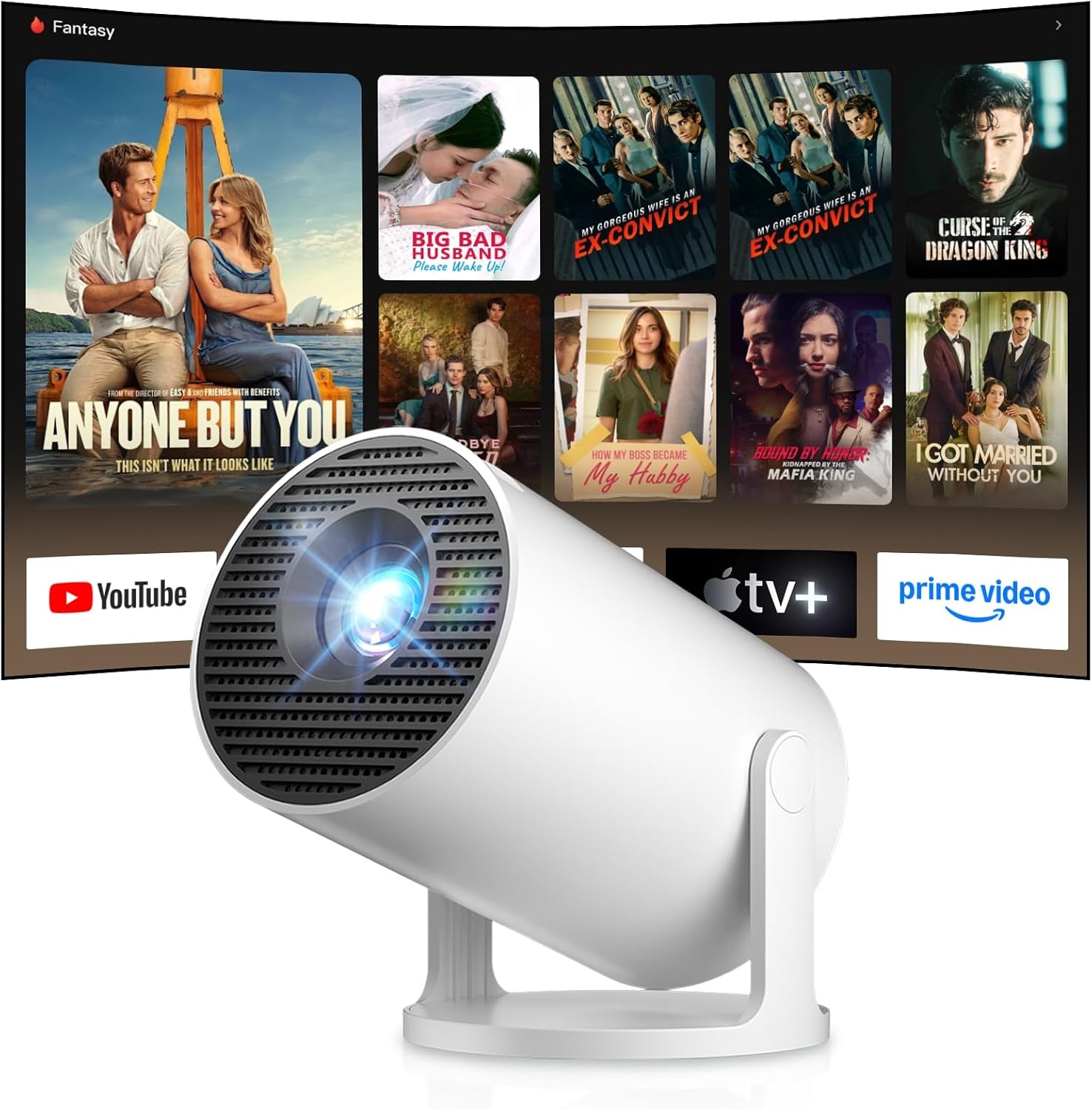 Salange Mini Projector 4K met Android 14, Wifi 6, Bluetooth 5.4 - 34% Korting