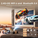 Salange Mini Projector 4K met Android 14, Wifi 6, Bluetooth 5.4 - 34% Korting
