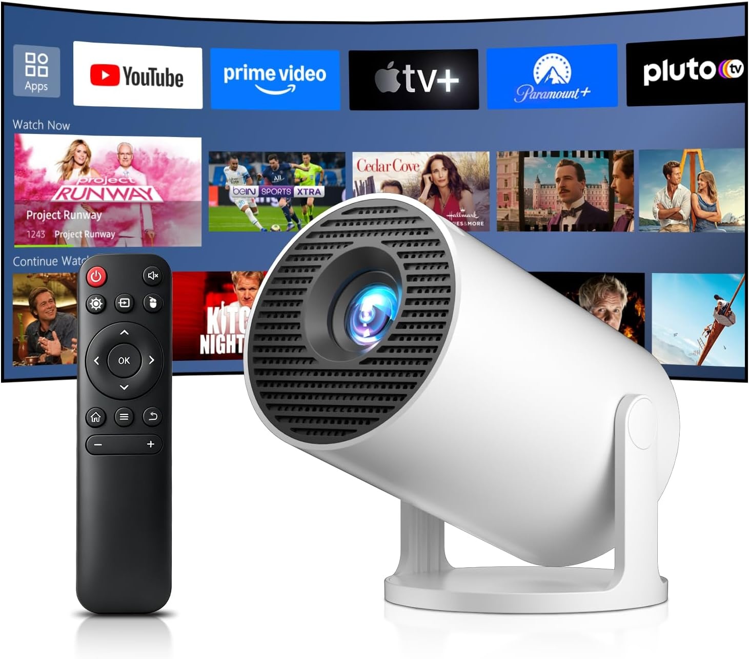 Salange Mini Projector 4K met Android 14, Wifi 6, Bluetooth 5.4 - 34% Korting
