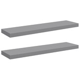 Zwevende Wandschappen MDF Grijs 2 stuks (90 cm) met 53% korting