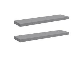 2 zwevende wandschappen 90 cm MDF Grijs - 56% Korting