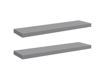 Zwevende Wandschappen MDF Grijs 2 stuks (90 cm) met 53% korting